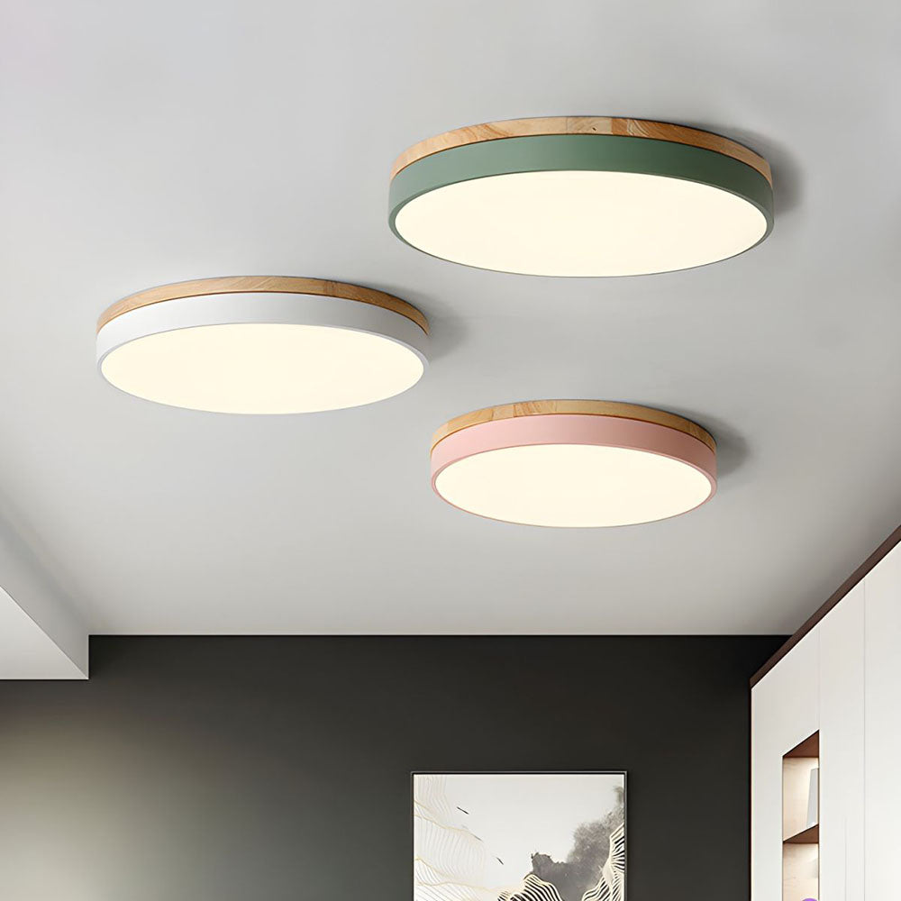Moderne Loftlampe i Træ med Energibesparende LED