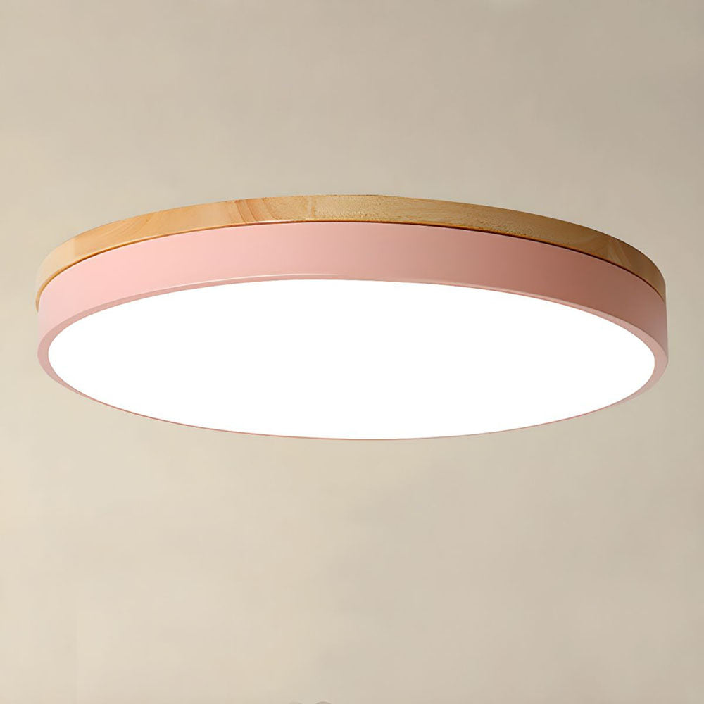 Moderne Loftlampe i Træ med Energibesparende LED