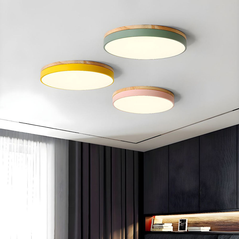 Moderne Loftlampe i Træ med Energibesparende LED