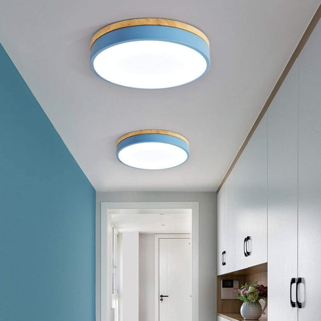 Moderne Loftlampe i Træ med Energibesparende LED
