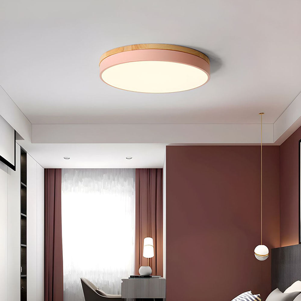 Moderne Loftlampe i Træ med Energibesparende LED