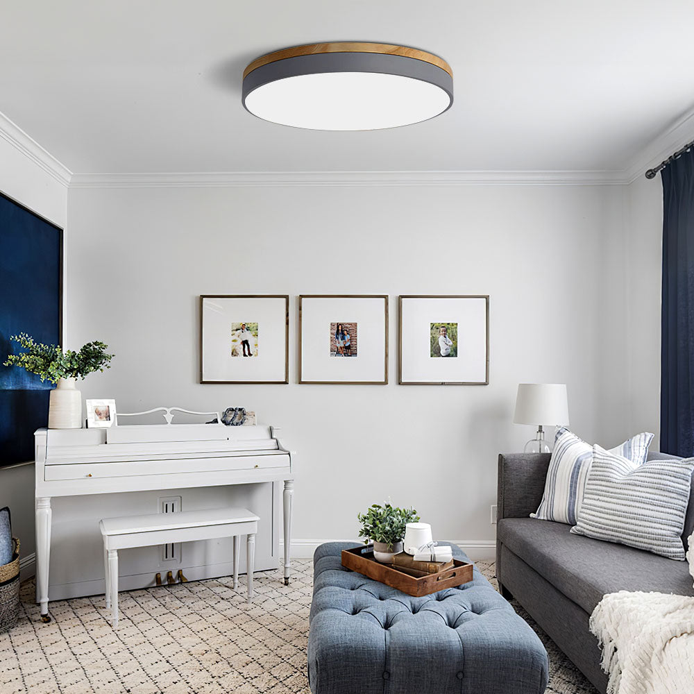 Moderne Loftlampe i Træ med Energibesparende LED