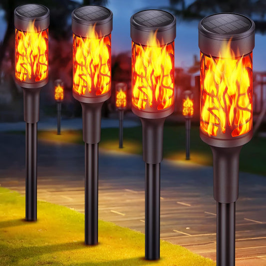 Solcells LED-fackla – Stämningsfullt, Flammande Ljus Utomhus