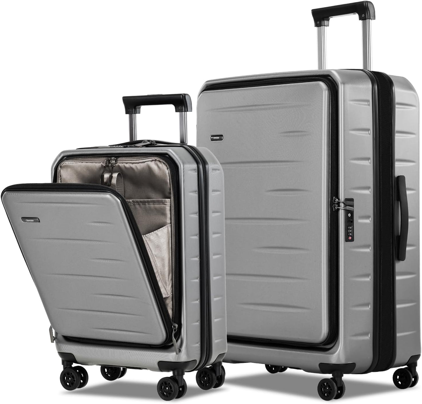 Udvidelig håndbagage med frontlomme og TSA-lås
