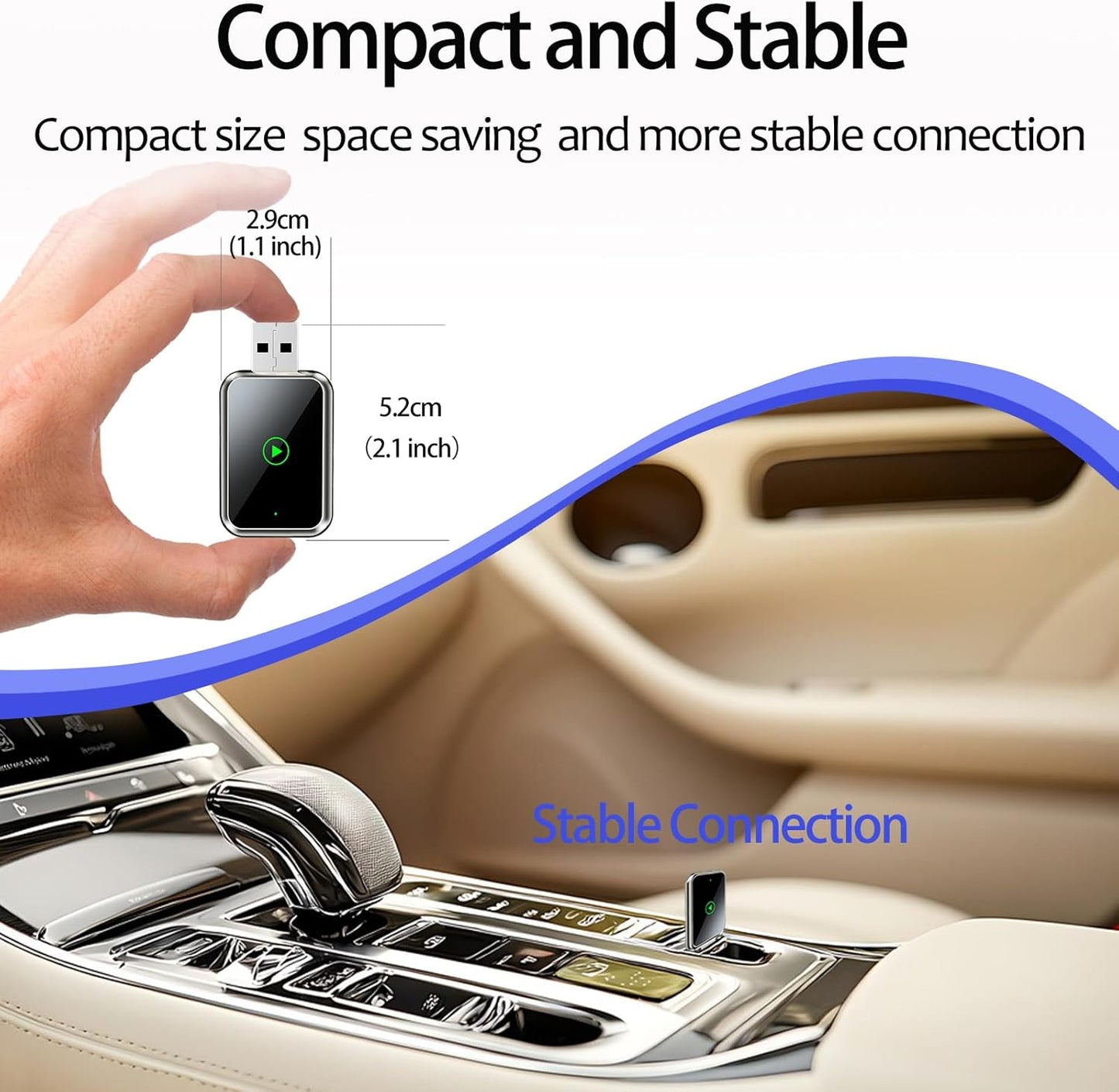 Trådløs CarPlay-adapter til biler med indbygget CarPlay og Android Auto