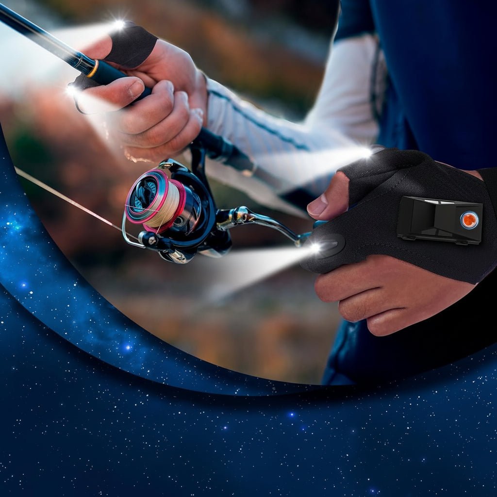 LED-handskar med utbytbara batterier – Händer fria belysning
