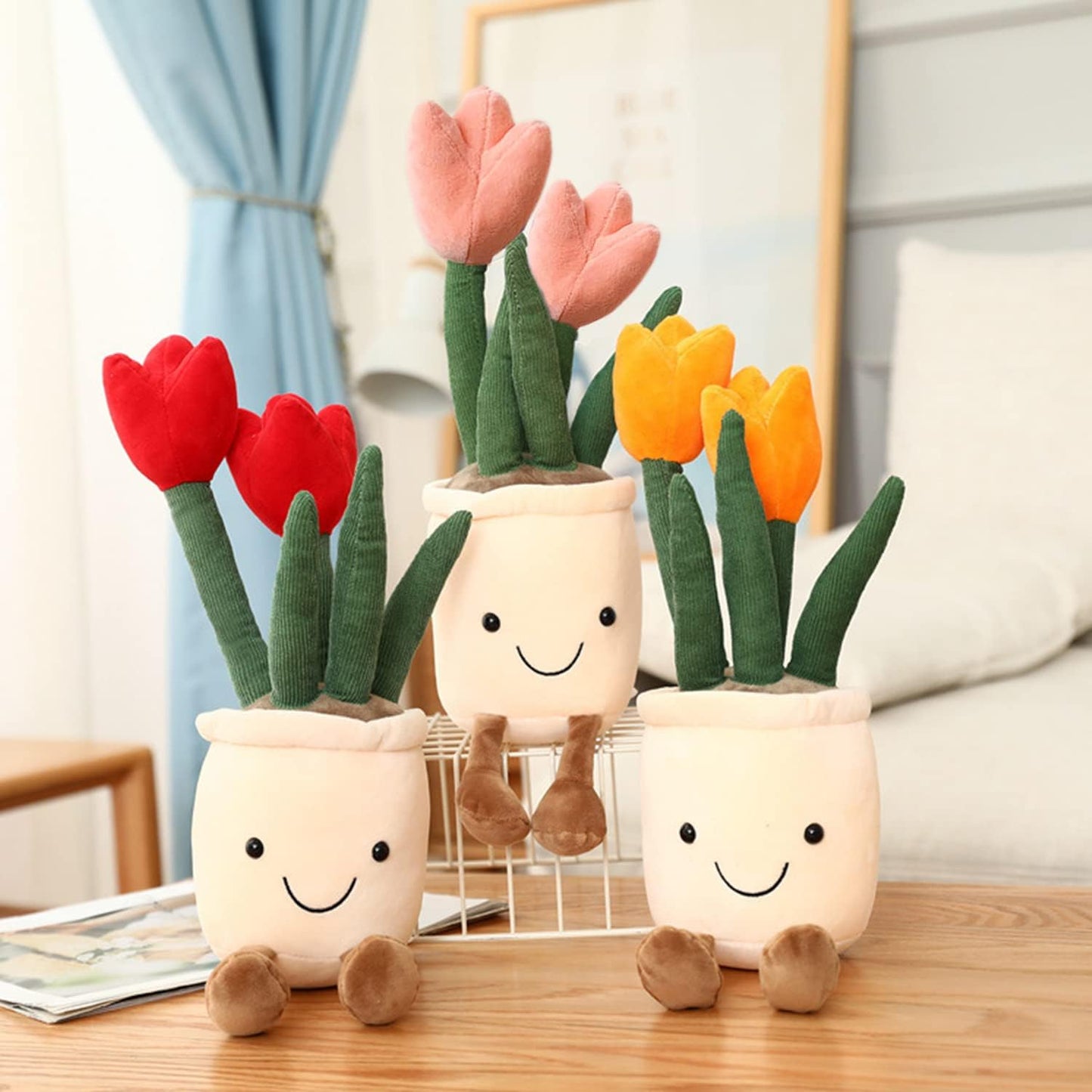 Färgglad Blomster Kramfigur