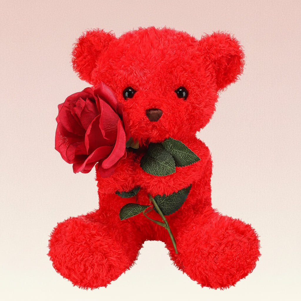Nalle med Ros - Perfekt Present för Kärleksfulla Ögonblick