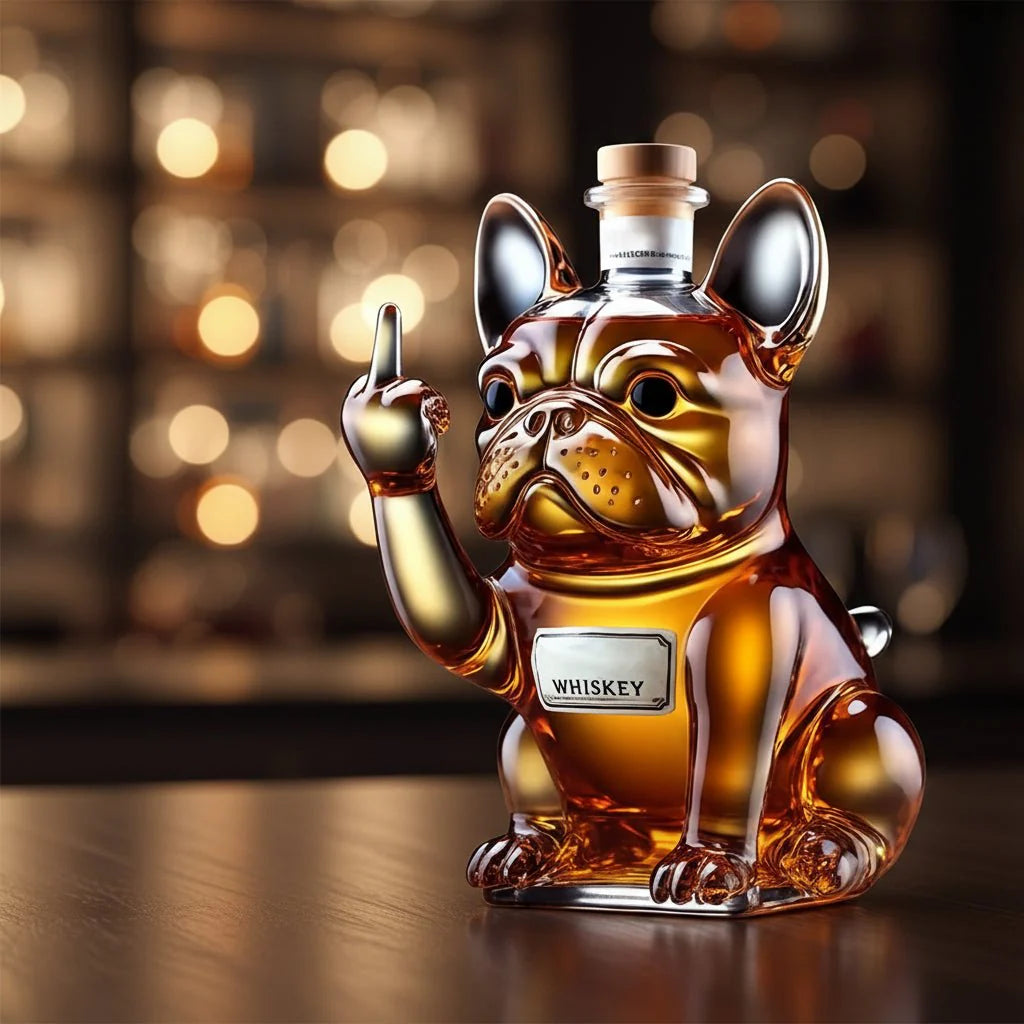 Fransk Bulldog Whisky Karaffel i Høj Kvalitets Krystal