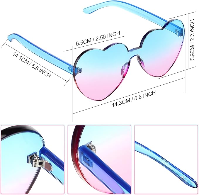Svarta glasögon i hjärtform utan ram – Transparent look