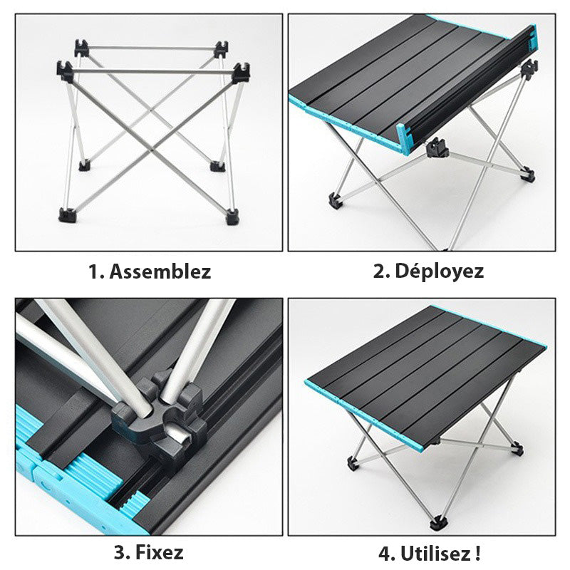 Sammenklappelig Campingbord i Aluminium – Let og Robust