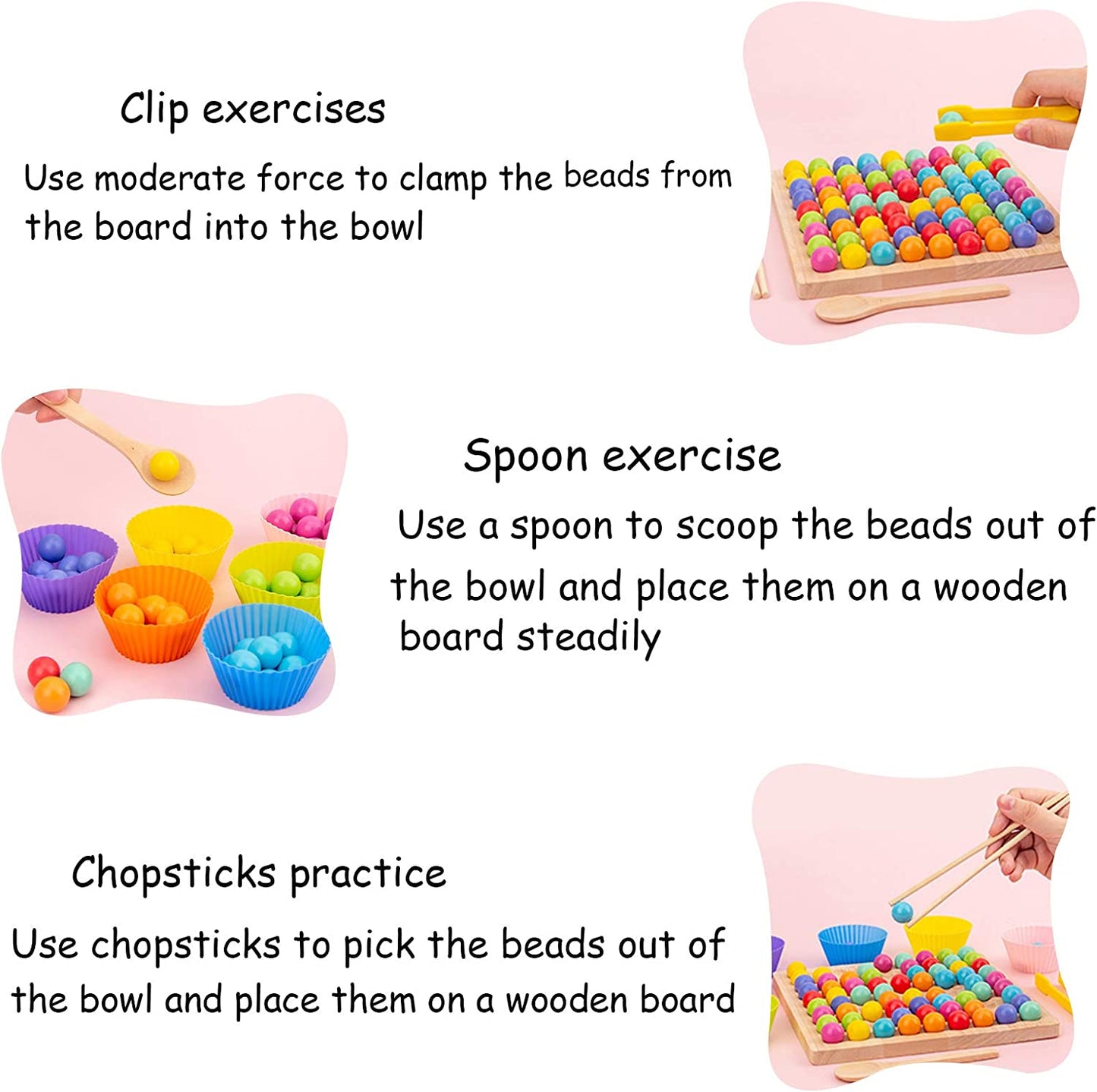 Montessori Logiskt Spel med Pärlor – Främjar Färgteori och Tankeförmåga