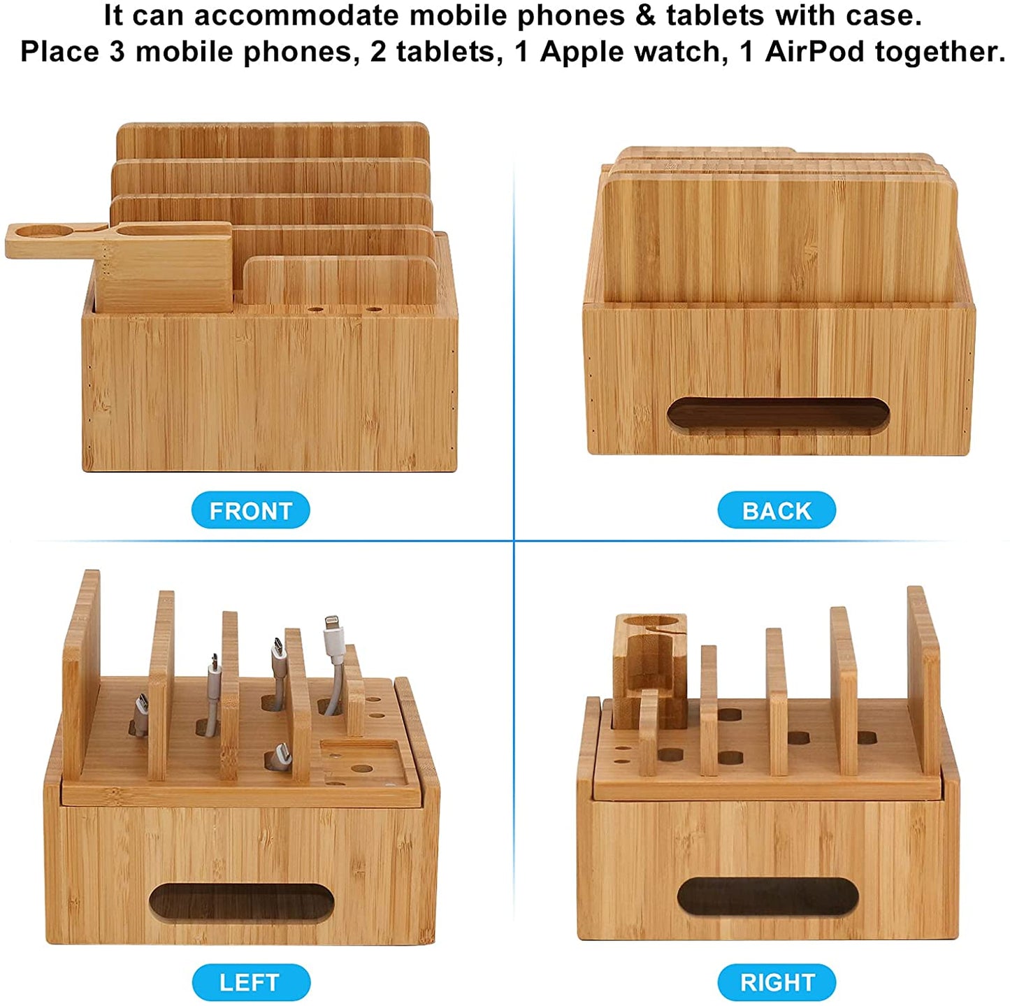 BambooCharge Hub | 5-Port USB Oplader & Organizer