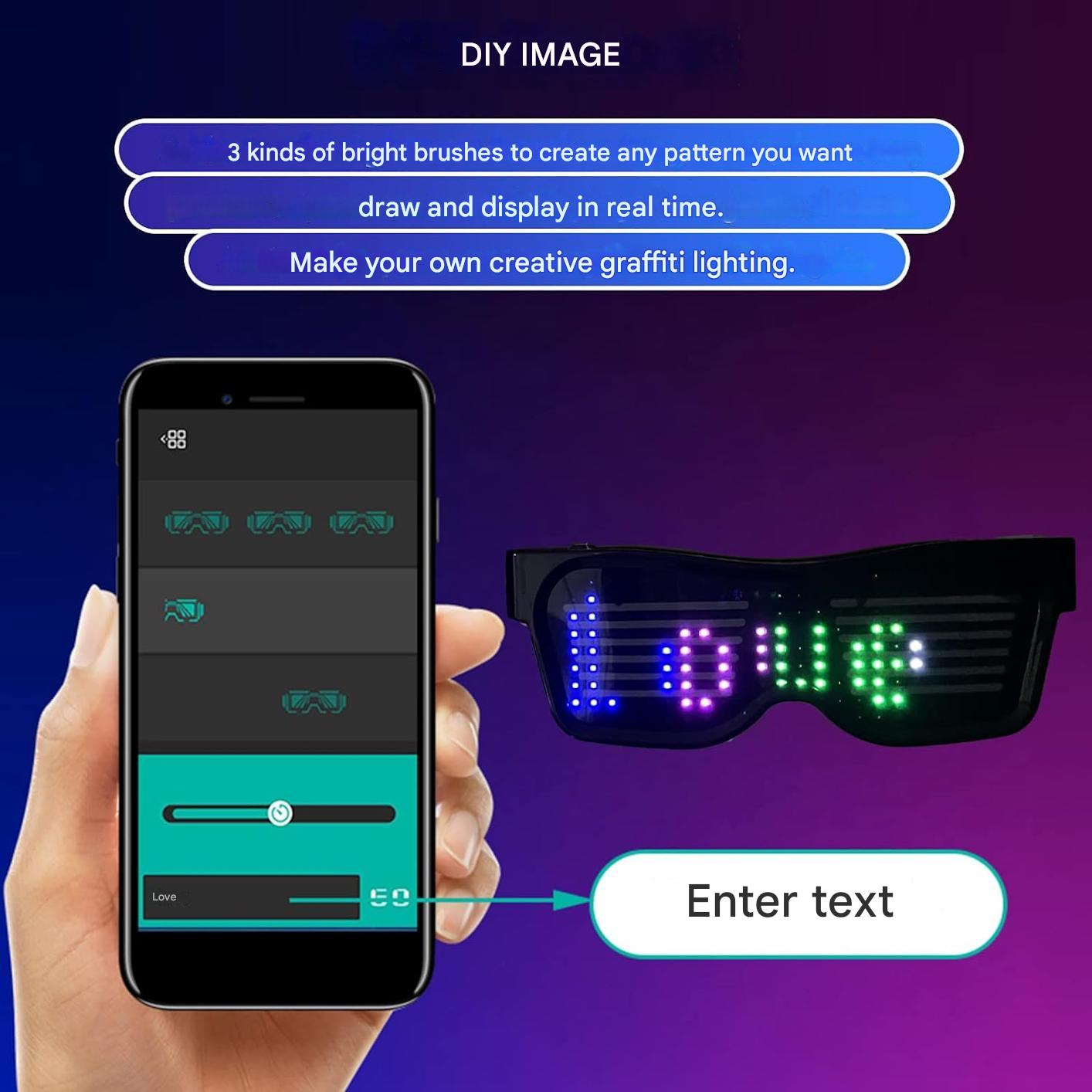 Programmerbare LED-briller til fester - GlowBeat