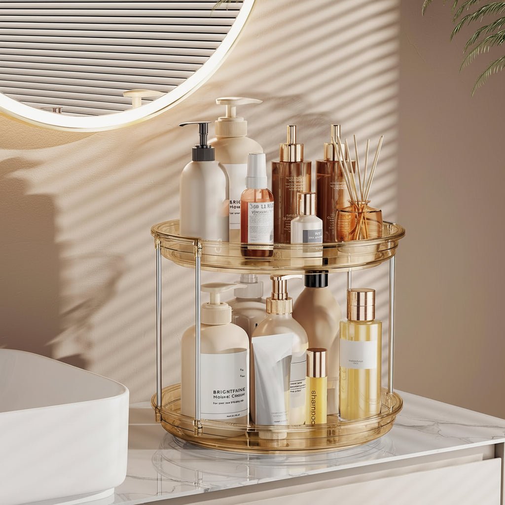 Roterende Krydderihylde med 2 Niveauer – Pladsbesparende Design