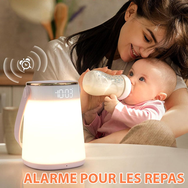 Genopladelig LED Natlampe med Fjernbetjening og Temperaturvisning