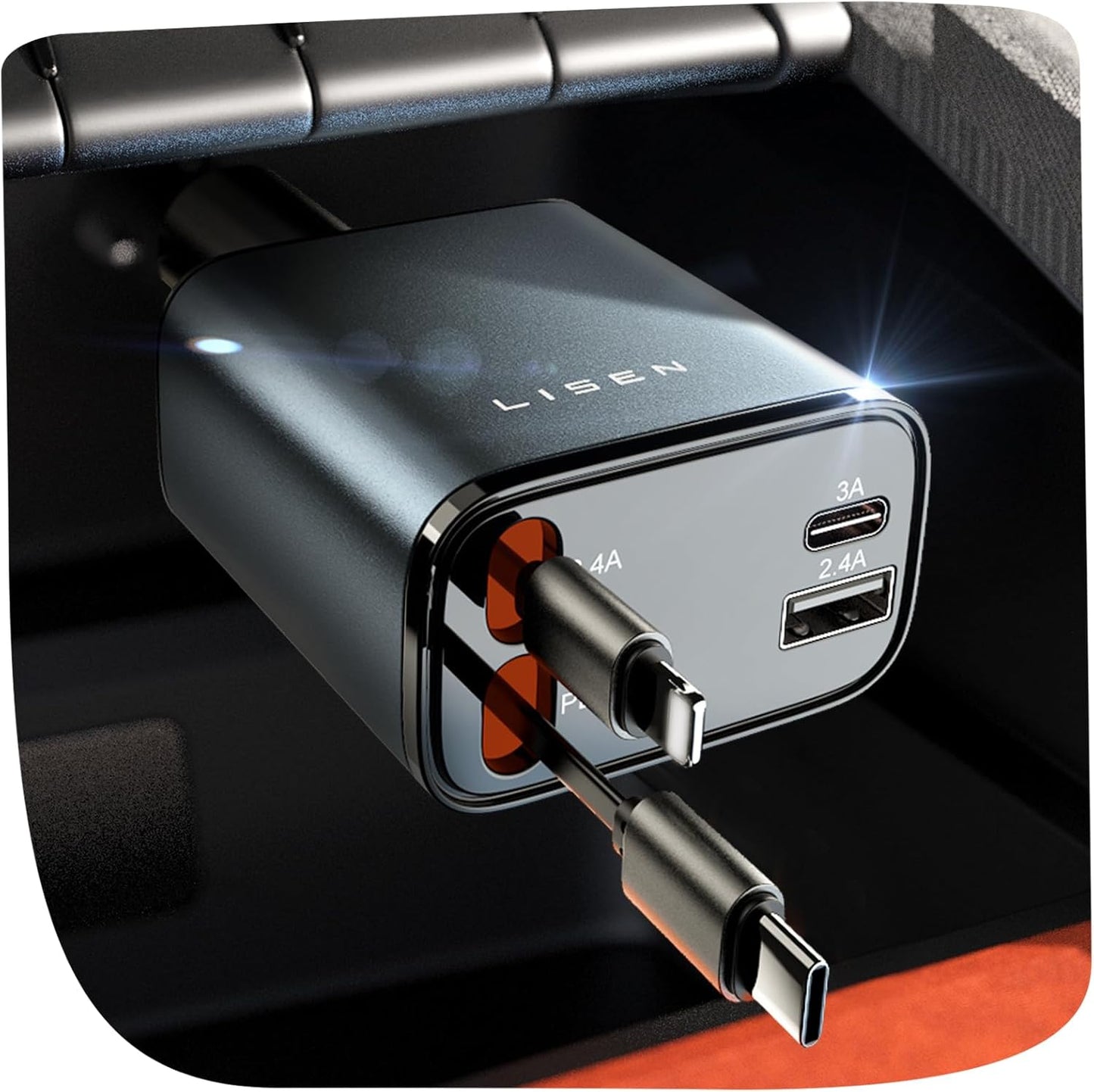 USB C Biloplader 69W med Foldbart Design