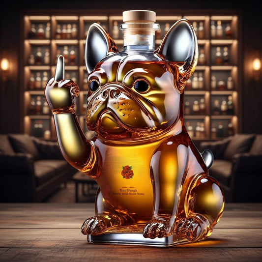 Fransk Bulldog Whiskeykaraff i Högkvalitativ Kristall