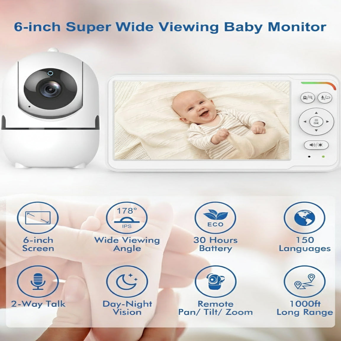 Avanceret Babyalarm med Dobbelt Kamera og Lang Batteritid