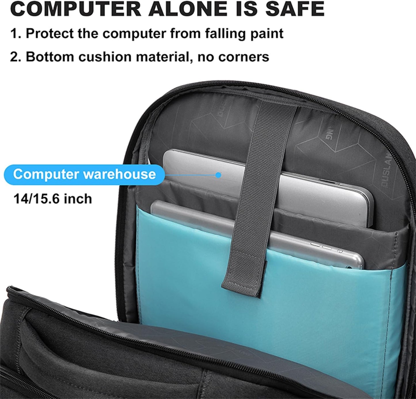 Praktisk och vattentät ryggsäck för laptop och resor med smarta fack