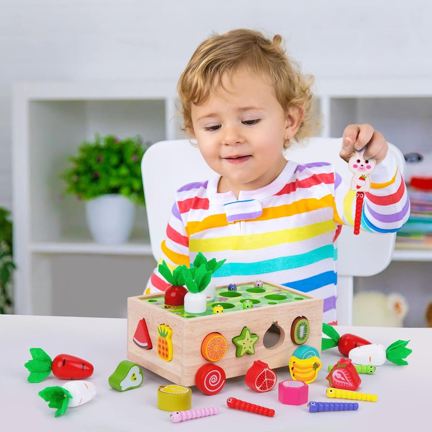 Montessori formsortering i trä för småbarn | Pedagogisk leksak 1-3 år