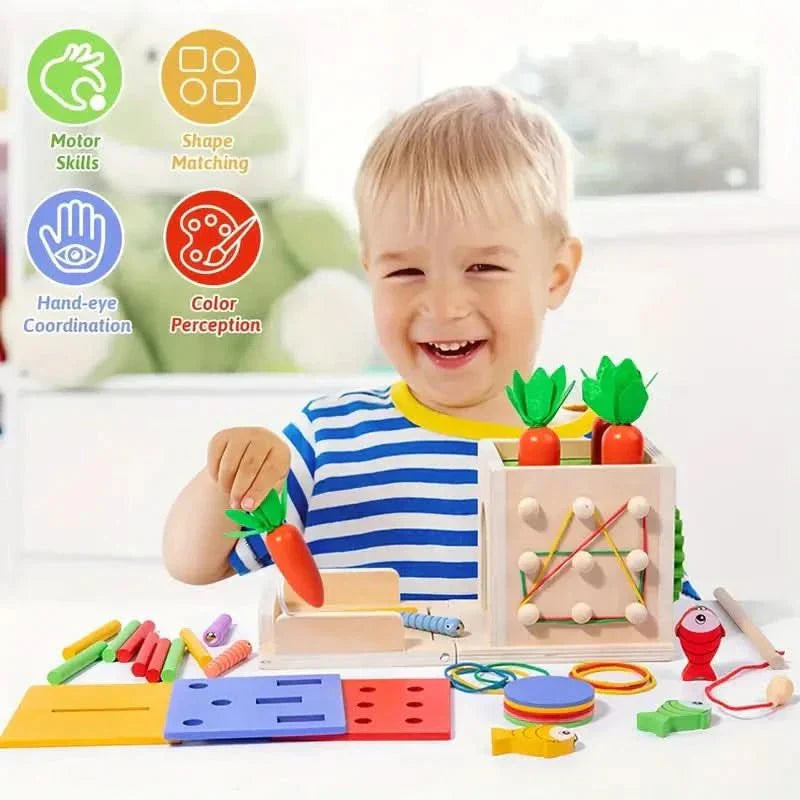 8-i-1 Montessori-leksakslåda för bebisar – Främjar utveckling och kreativitet