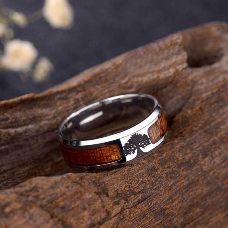 Elegant Livets Træ Ring i Rustfrit Stål til Kvinder - Vira