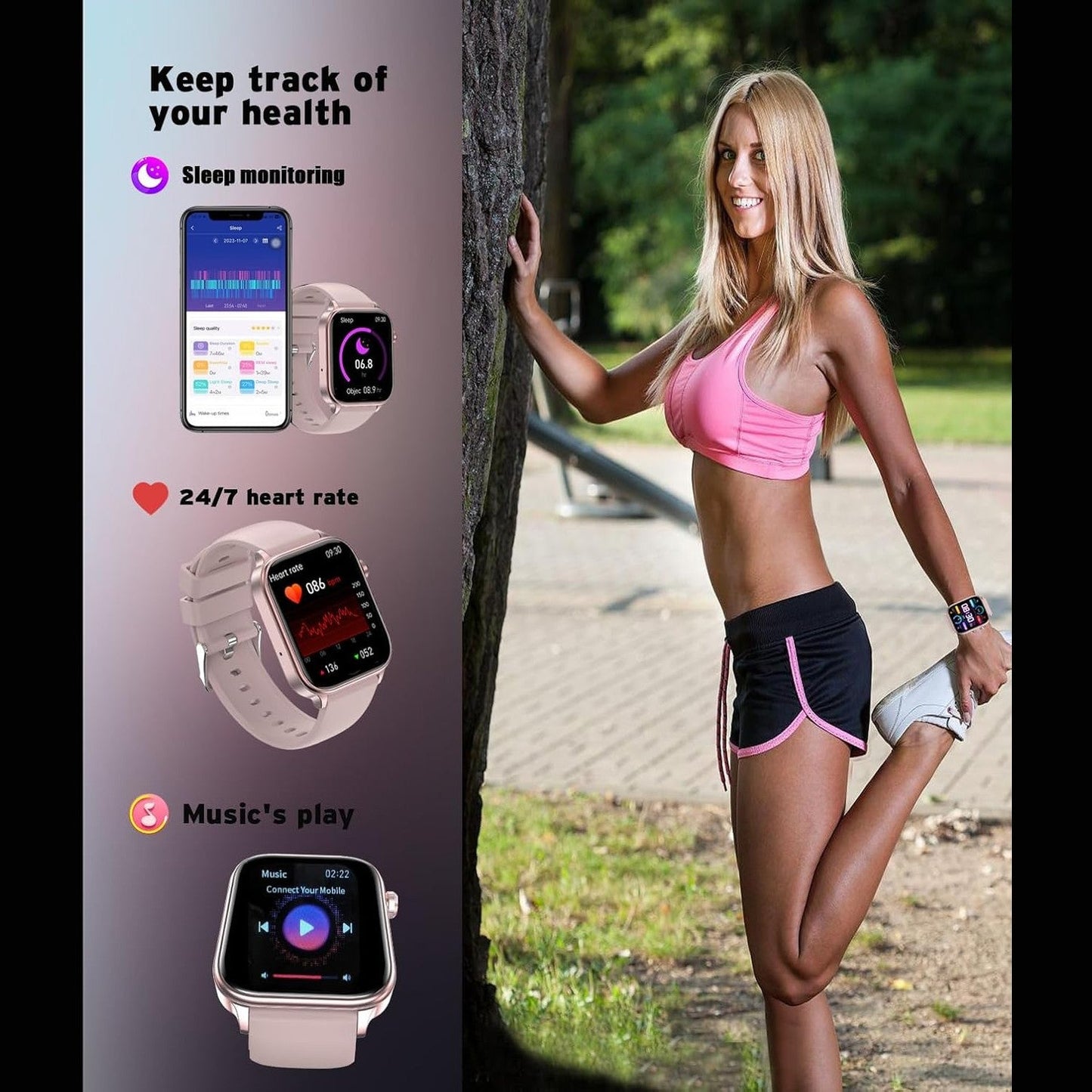 Fitnessarmband med EKG, dagliga funktioner och aktivitetsmätning