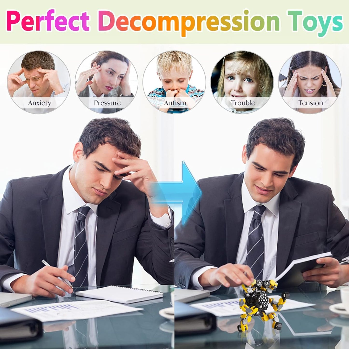 Fidget Toy för Stressavlastning – Set med 4 Delar