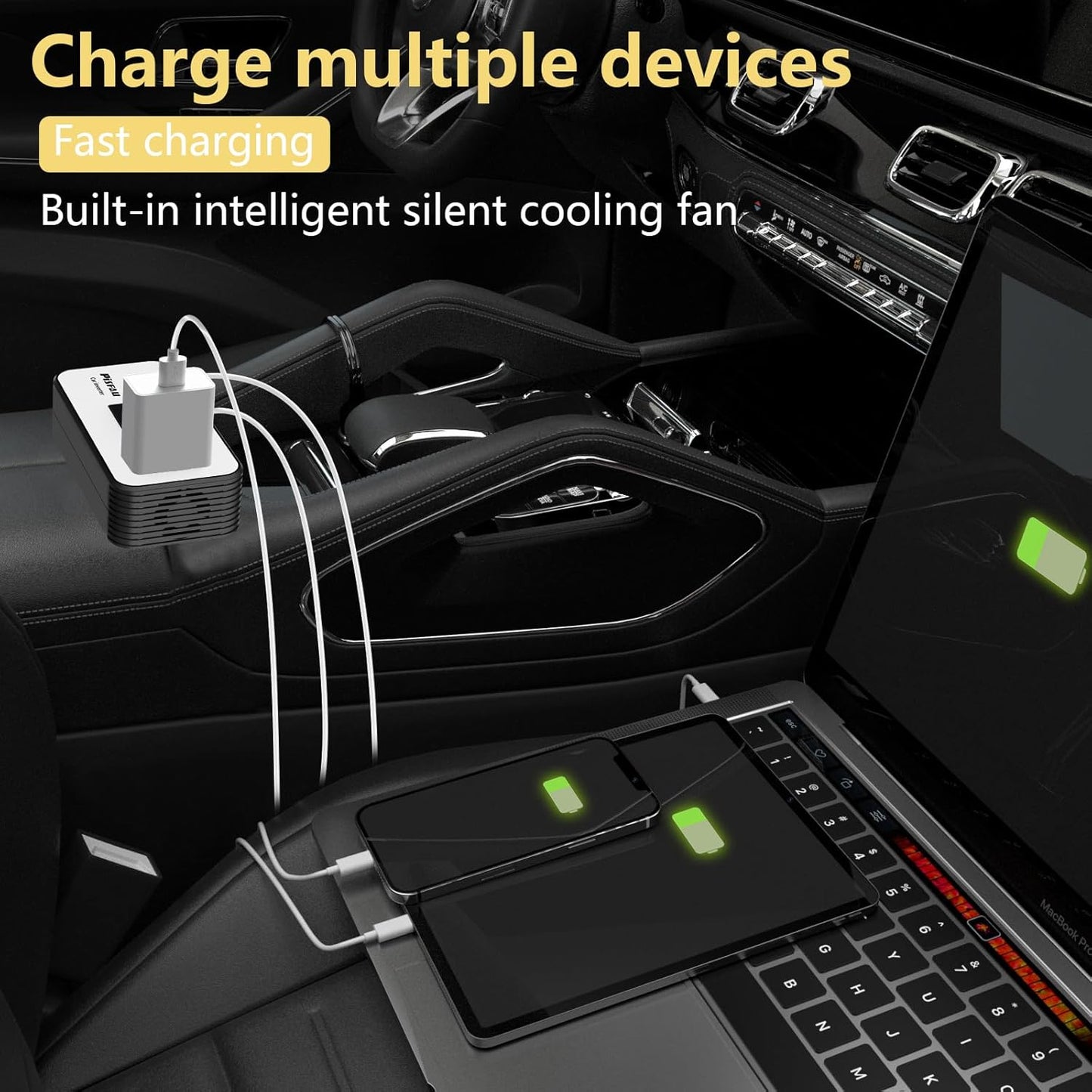Bil Inverter 200W – DC 12V til 220V AC med USB-C og Hurtigopladning