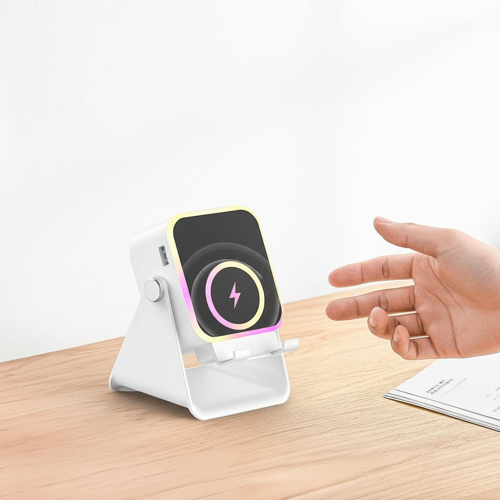 Trådløs Bluetooth Højttalerstander med Induktionsladning