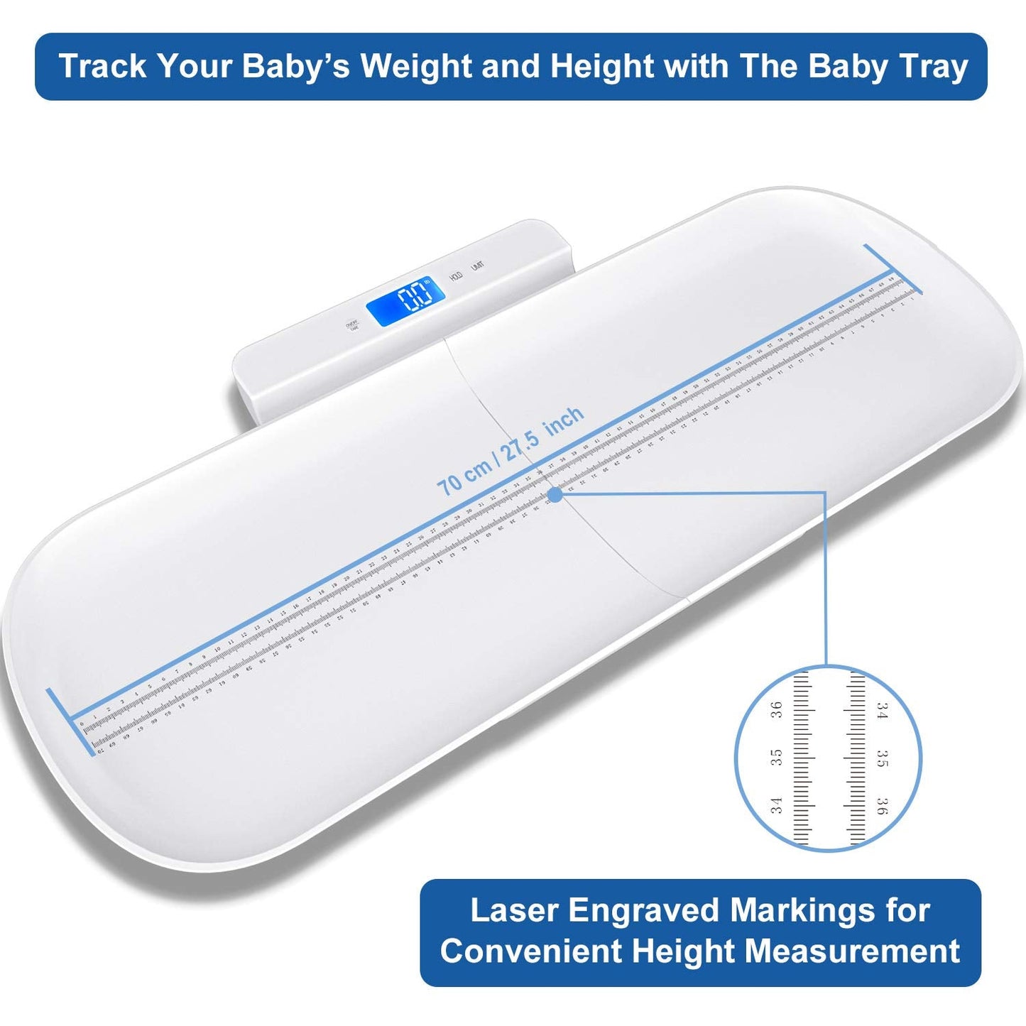 Nøjagtig Babyvægt med Digital LCD og Aftagelig Bakke