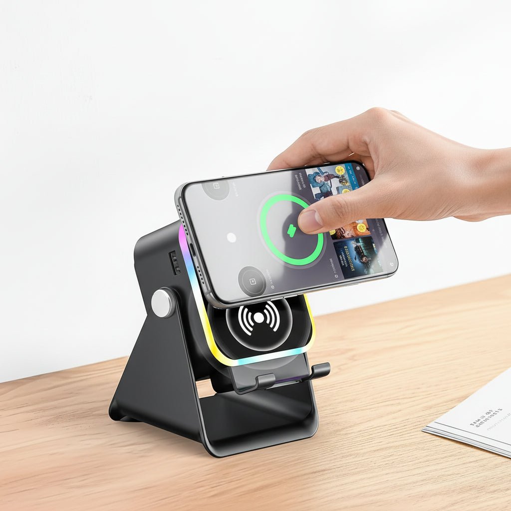 Trådløs Bluetooth Højttalerstander med Induktionsladning