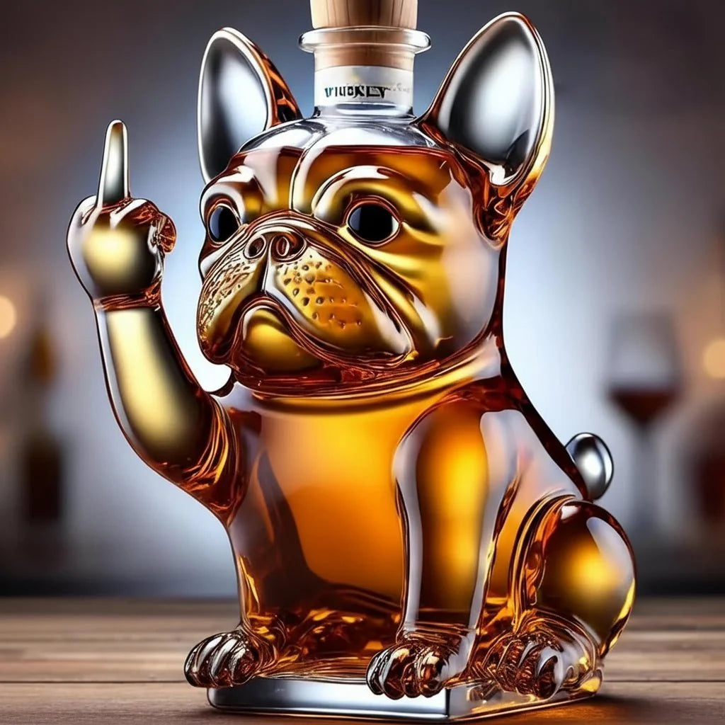 Fransk Bulldog Whisky Karaffel i Høj Kvalitets Krystal