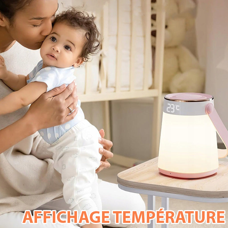 Genopladelig LED Natlampe med Fjernbetjening og Temperaturvisning