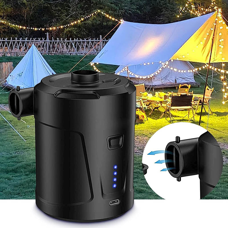 Trådløs Elektrisk Luftpumpe med Genopladelig Batteri - 3 Dyser