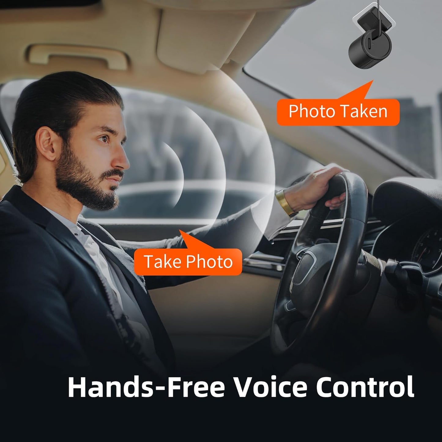 Diskret 2K Dash Cam med WiFi & Stemmekontrol - Klar Nattesyn
