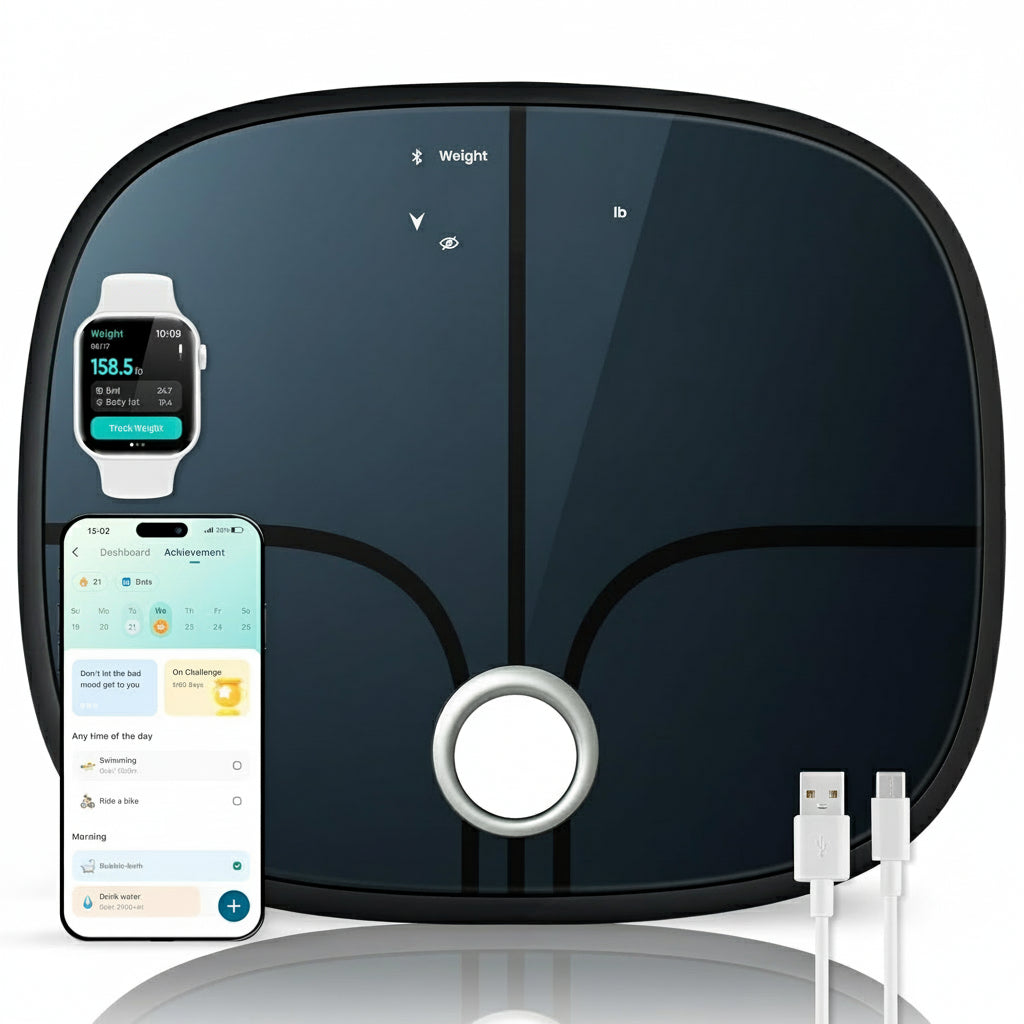 Smart våg med kroppsanalys och Bluetooth - Noggrann hälsokontroll