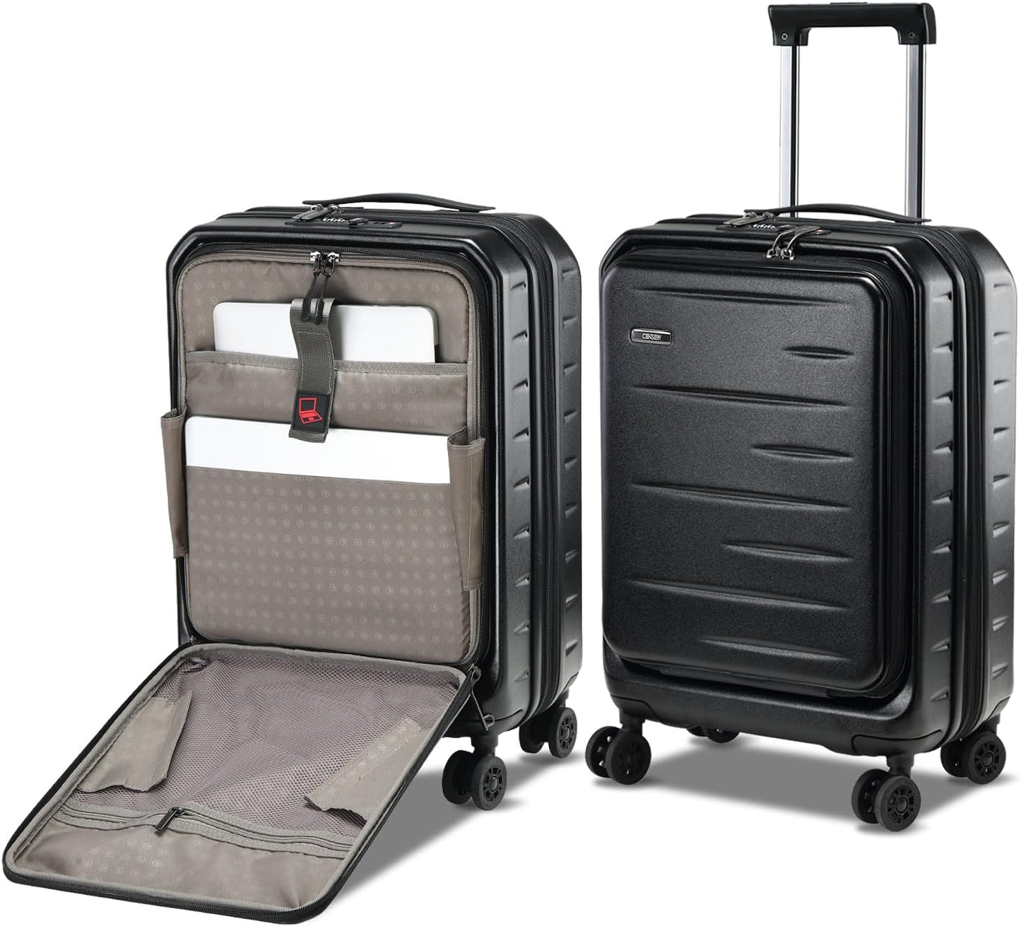 Udvidelig håndbagage med frontlomme og TSA-lås
