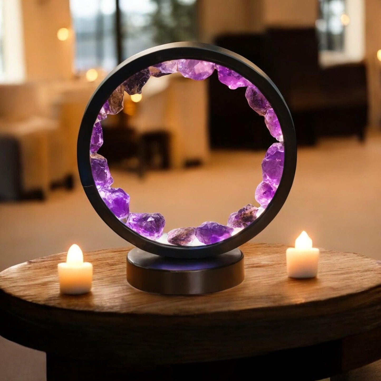Amethystlampe til spirituel ro med beroligende lys
