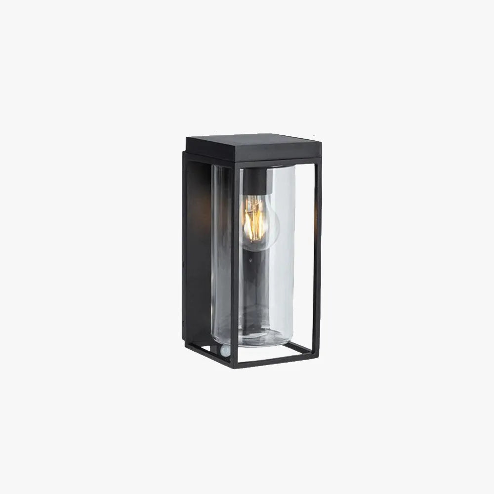 Elegant Utomhuslampa i Svart Metall med Glas och Solenergi