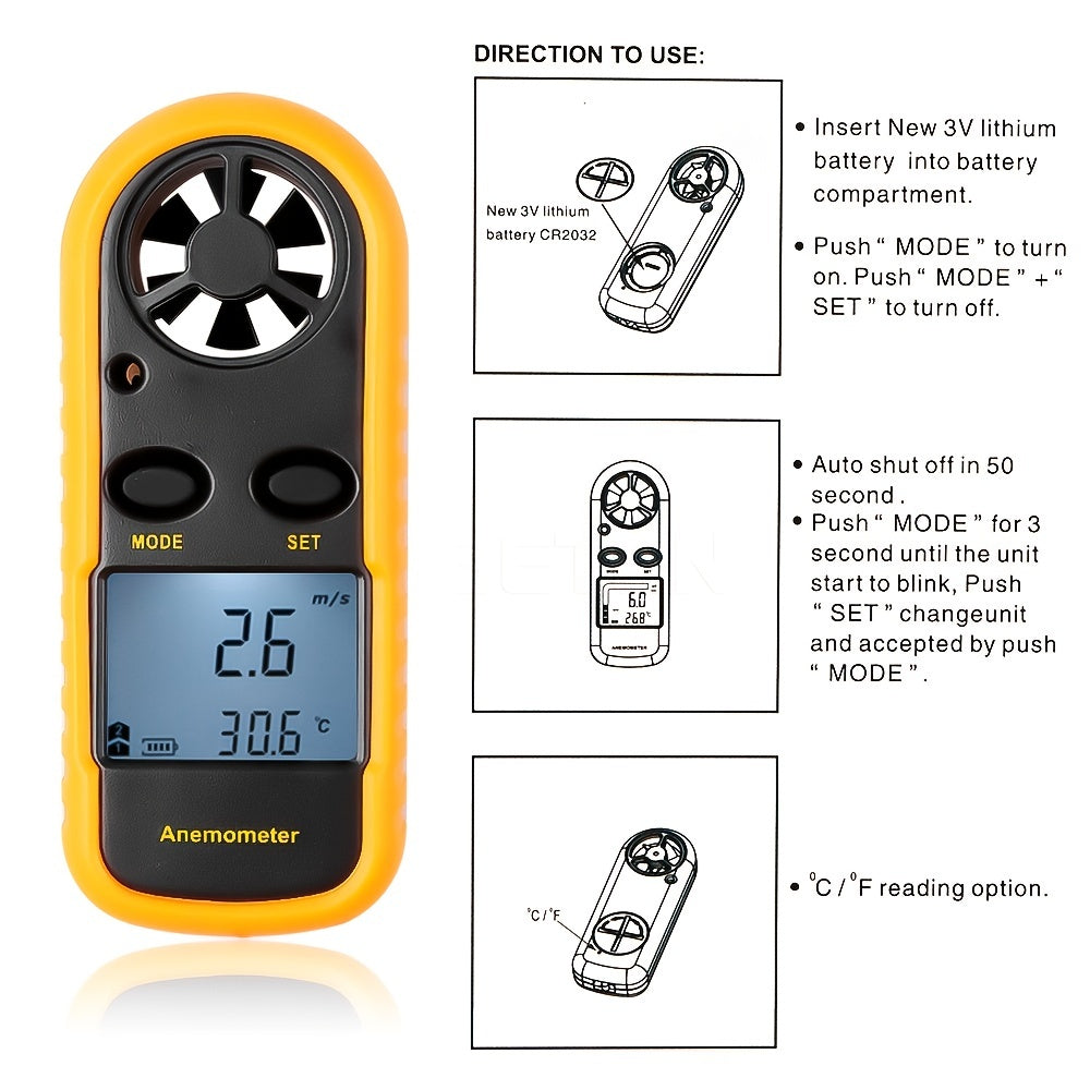 Præcisions Anemometer – Kompakt og Bærbar til Udendørs Brug