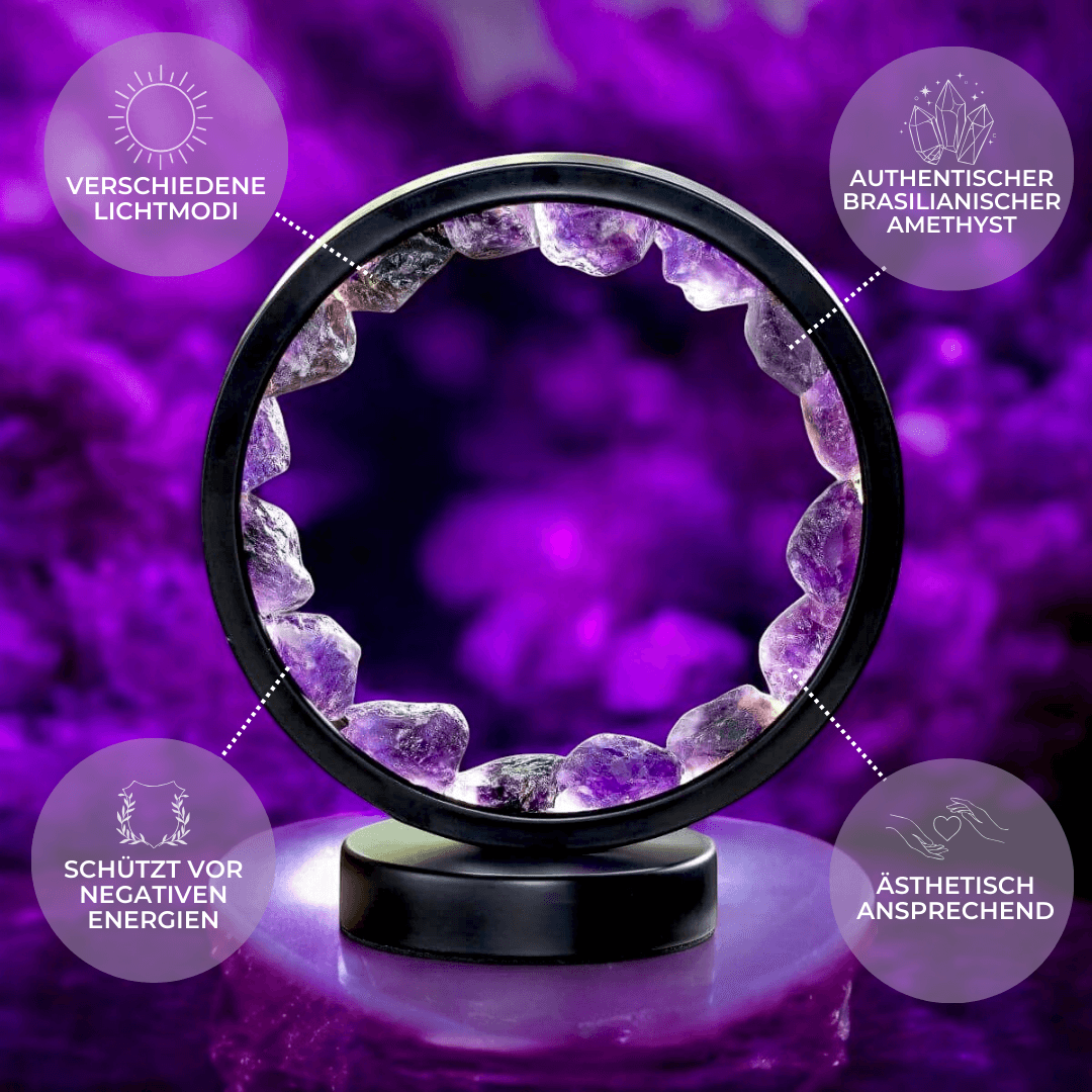 Amethystlampe til spirituel ro med beroligende lys