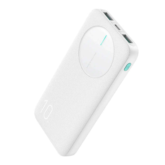 10.000 mAh Powerbank med 12 W oplader, 2 USB-A, USB-C og LED-display