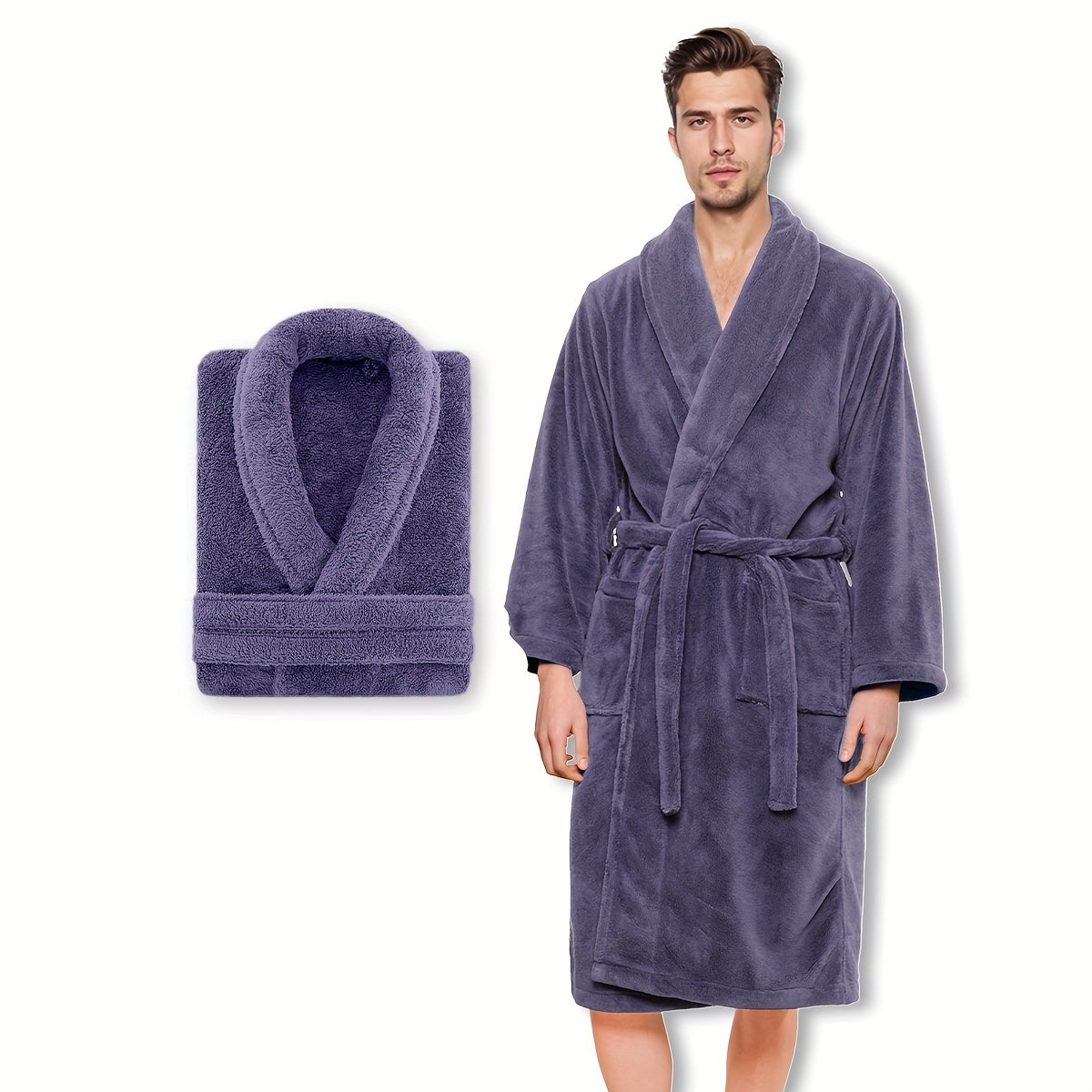 Lyxig Unisex Badrock i Mjuk Fleece – Komfort och Värme