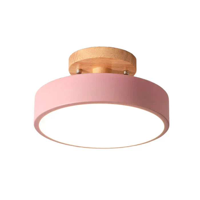 Skandinavisk LED Loftlampe i Træ og Metal 39W
