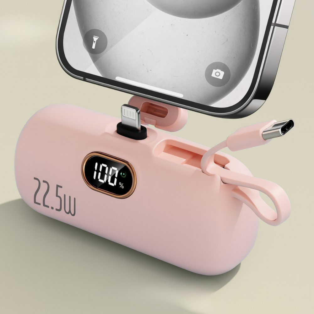 Kraftfull 5000mAh Powerbank med 22.5W Snabbladdning