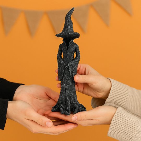 Mystisk Heksefigur i Sten – Kunstnerisk og Betydningsfuld