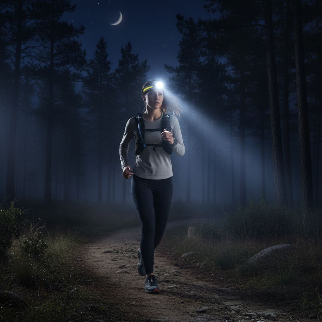 Fagligt Hovedlampe 1000 Lumen med Rødt Lys Indstilling