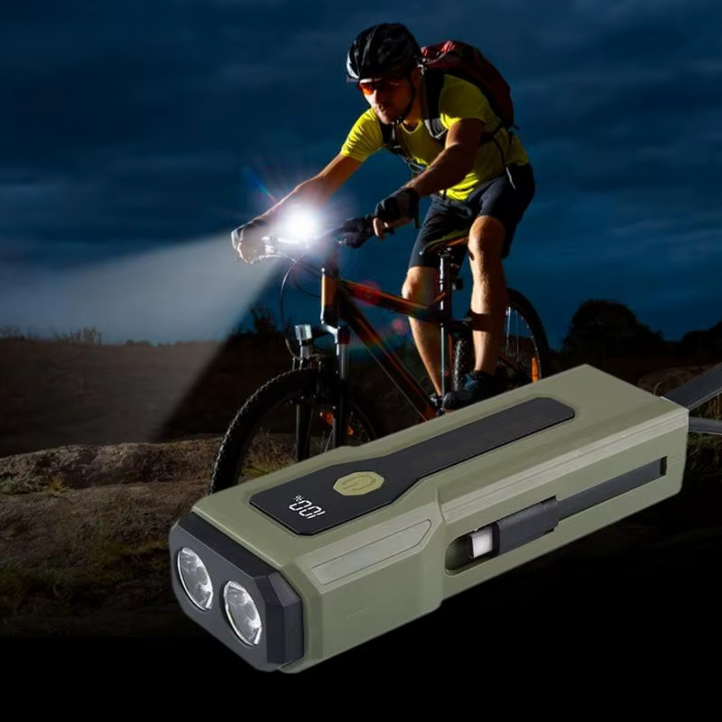 Kompakt LED-lampe med Powerbank og Multifarvet Lys
